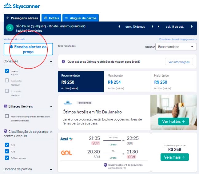Alertas de preço ajudam a encontrar passagens aéreas em promoção relâmpago
