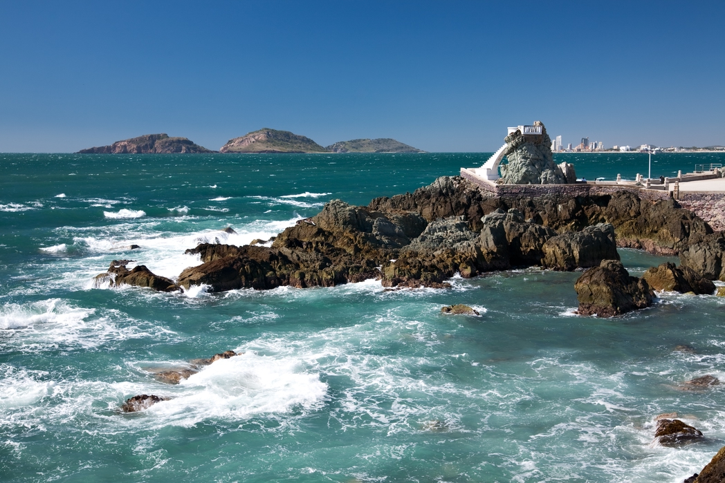rocky seaside cliffs in Mazatlan, Mexico