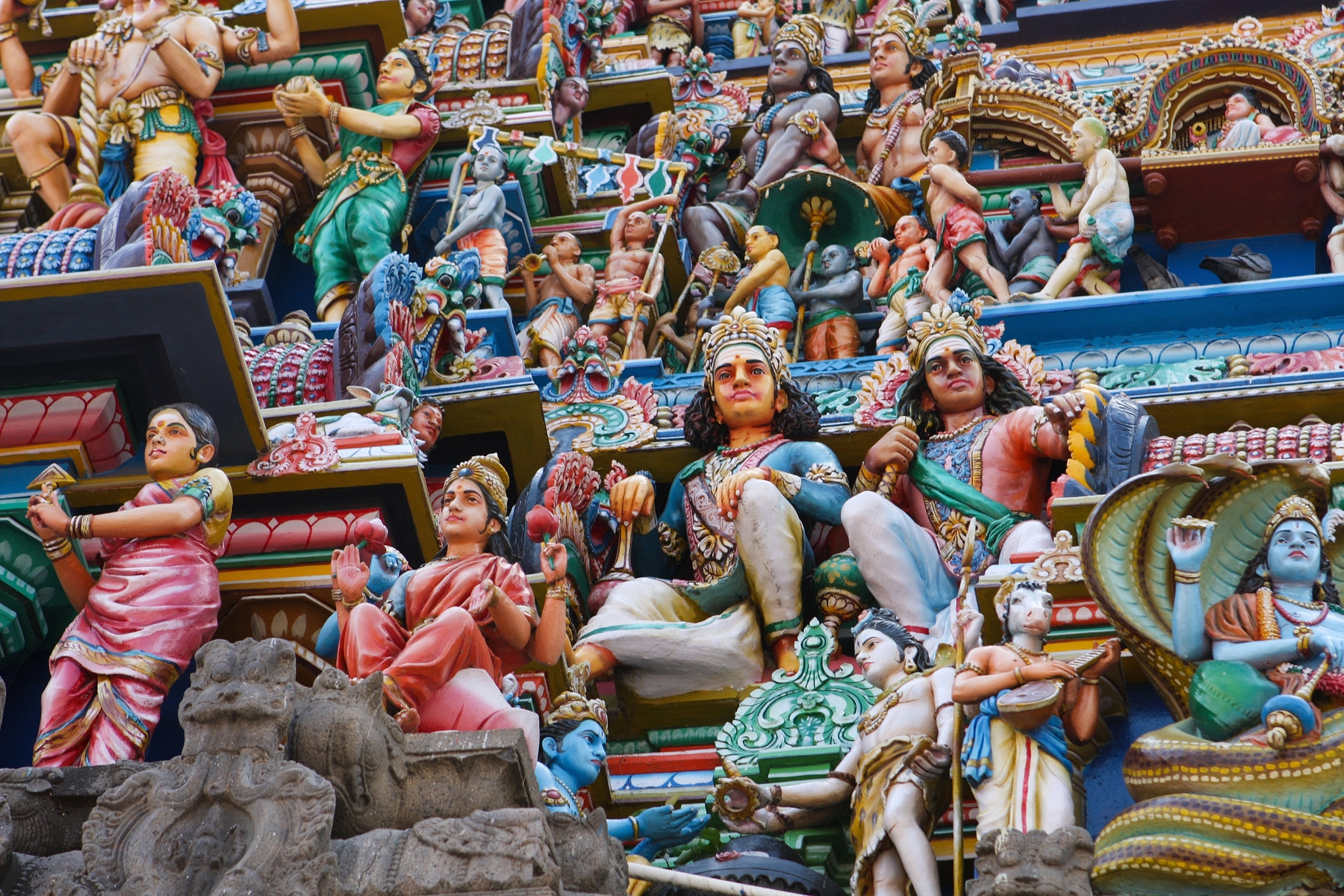 statues of hindu gods in a temple