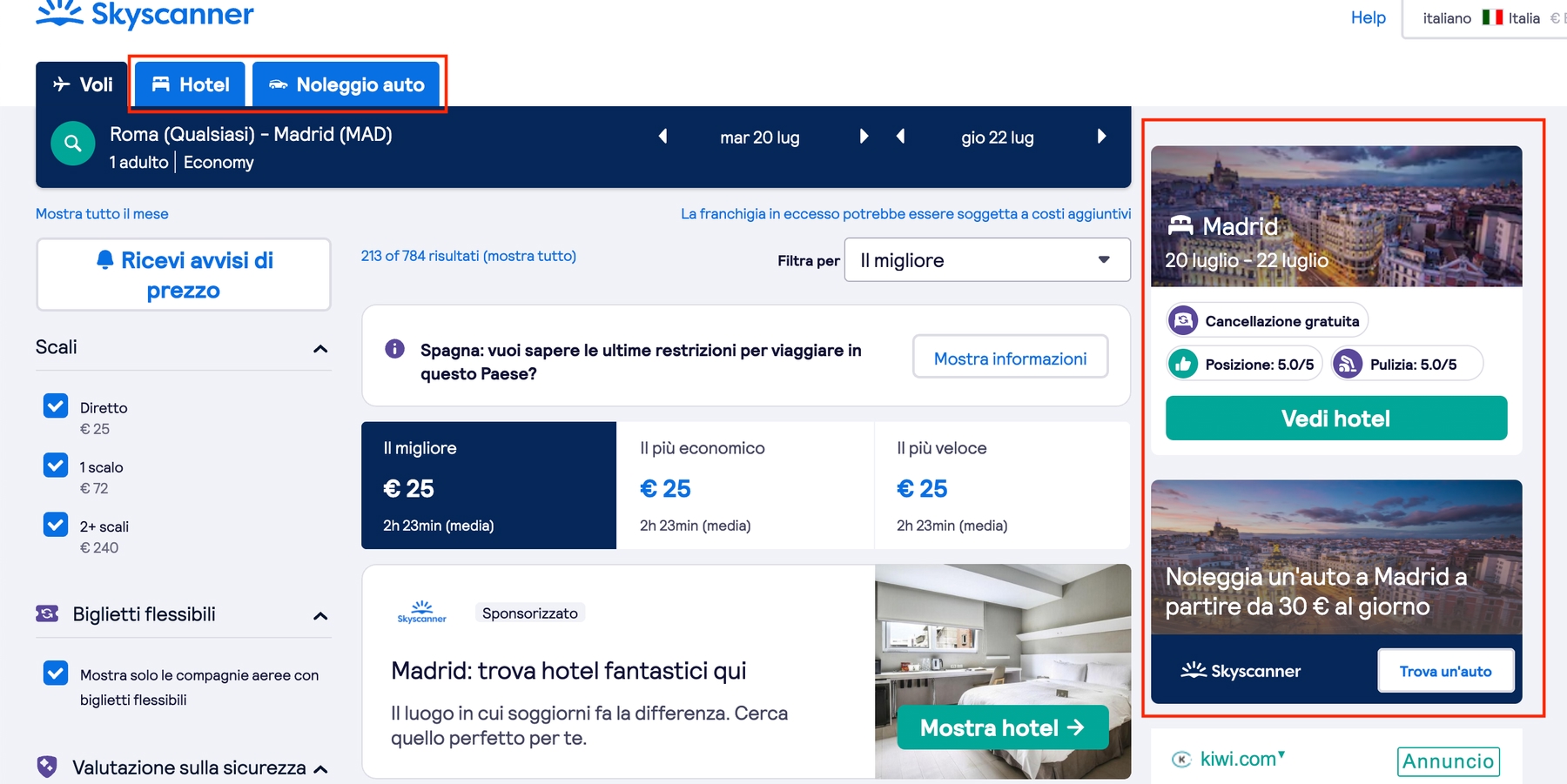Hotel e noleggio auto