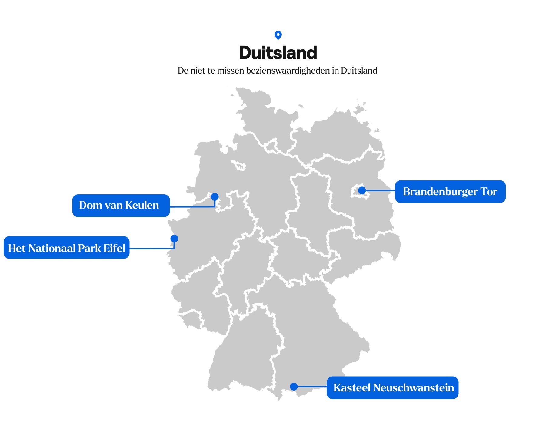 kaart van bezienswaardigheden in Duitsland