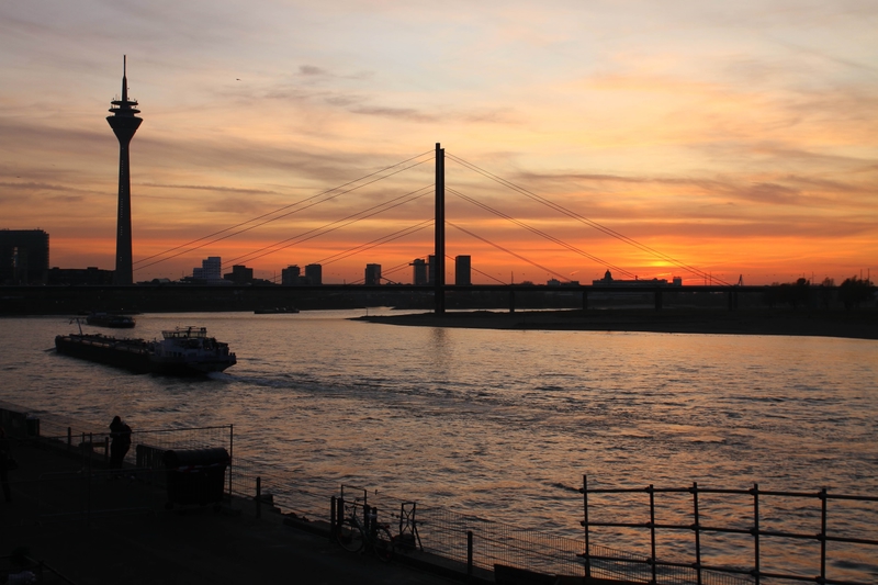 View of the Rhine & Rhine Tower, Düsseldorf