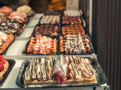 Wat wafels op de kerstmarkt