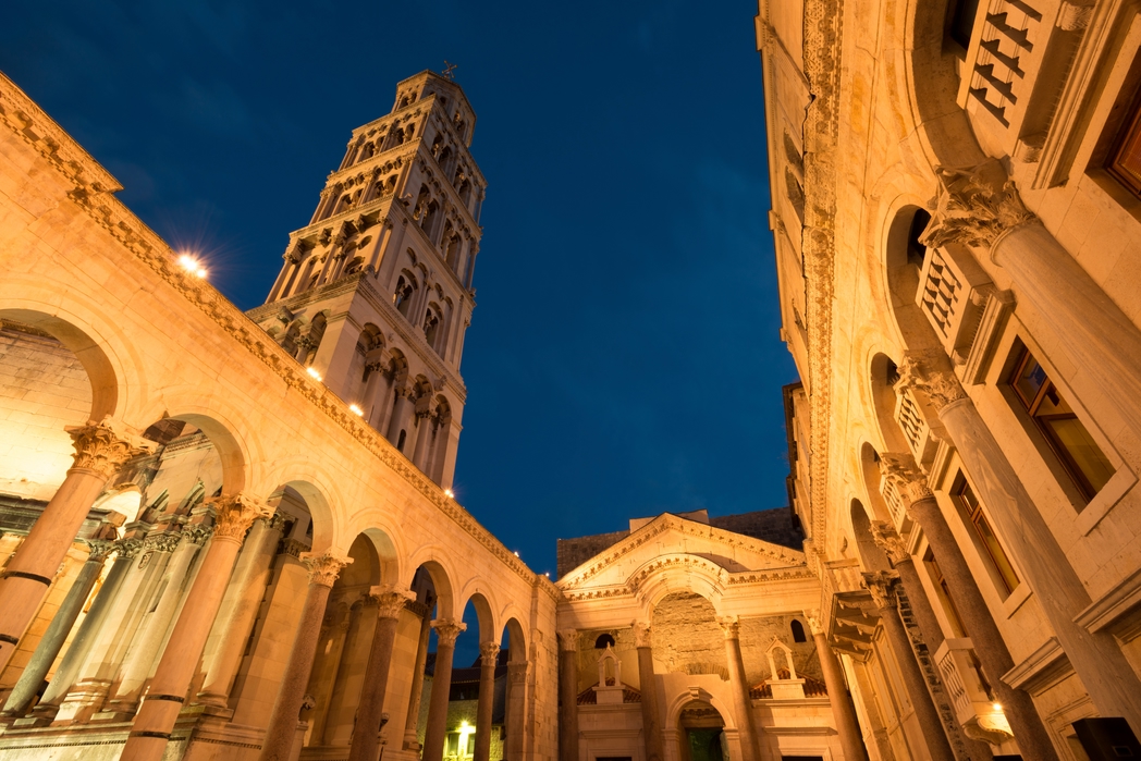 Diocletian's Palace at night - best things to do in Split