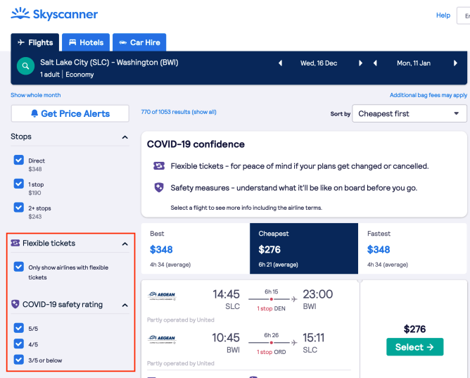 How-to image on booking Black Friday airline Deals on Skyscanner's website