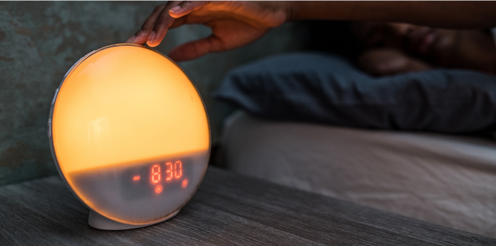 Alarm clock in a hotel room