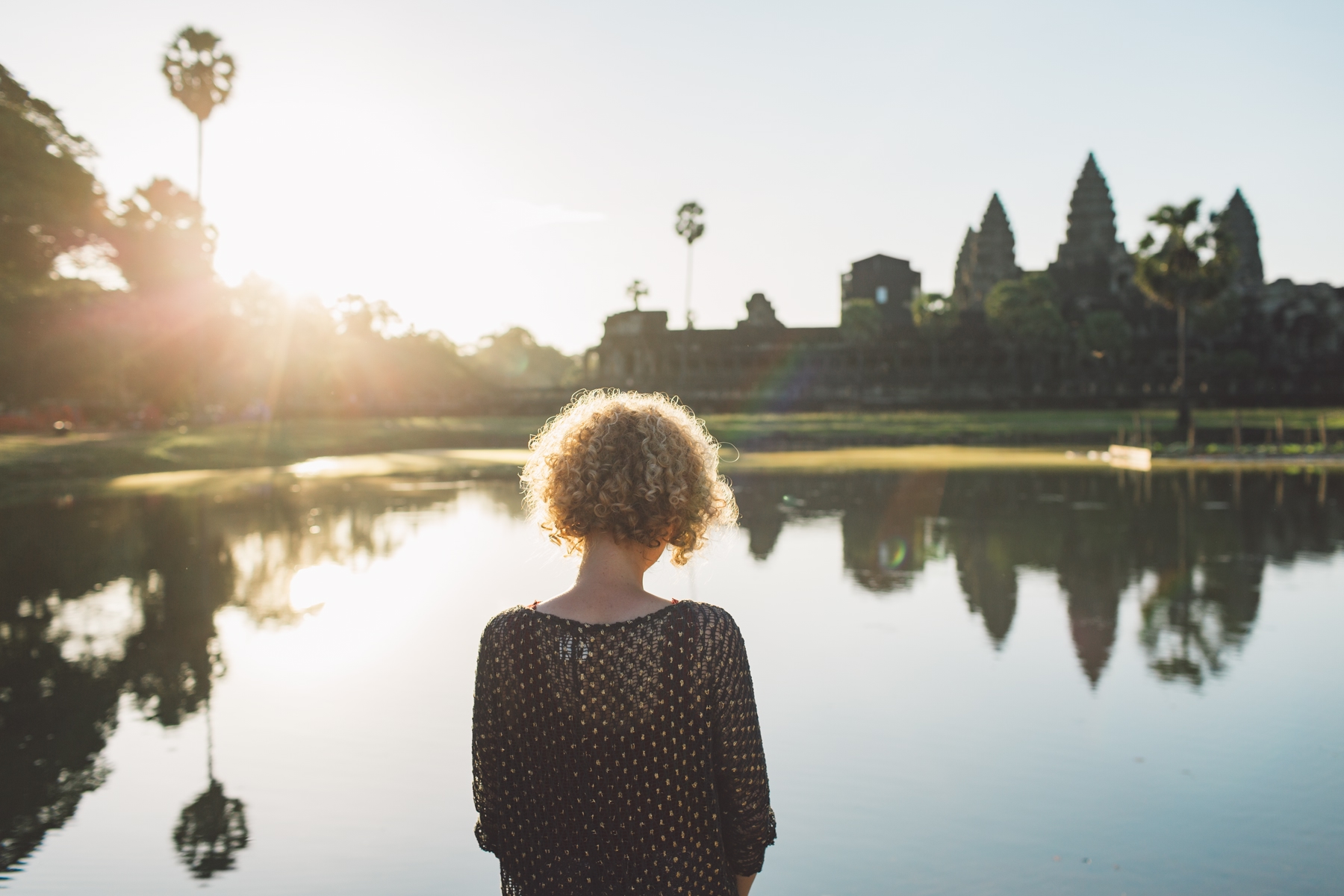 Tourist at Angkor Wat in Siem Reap, Cambodia
