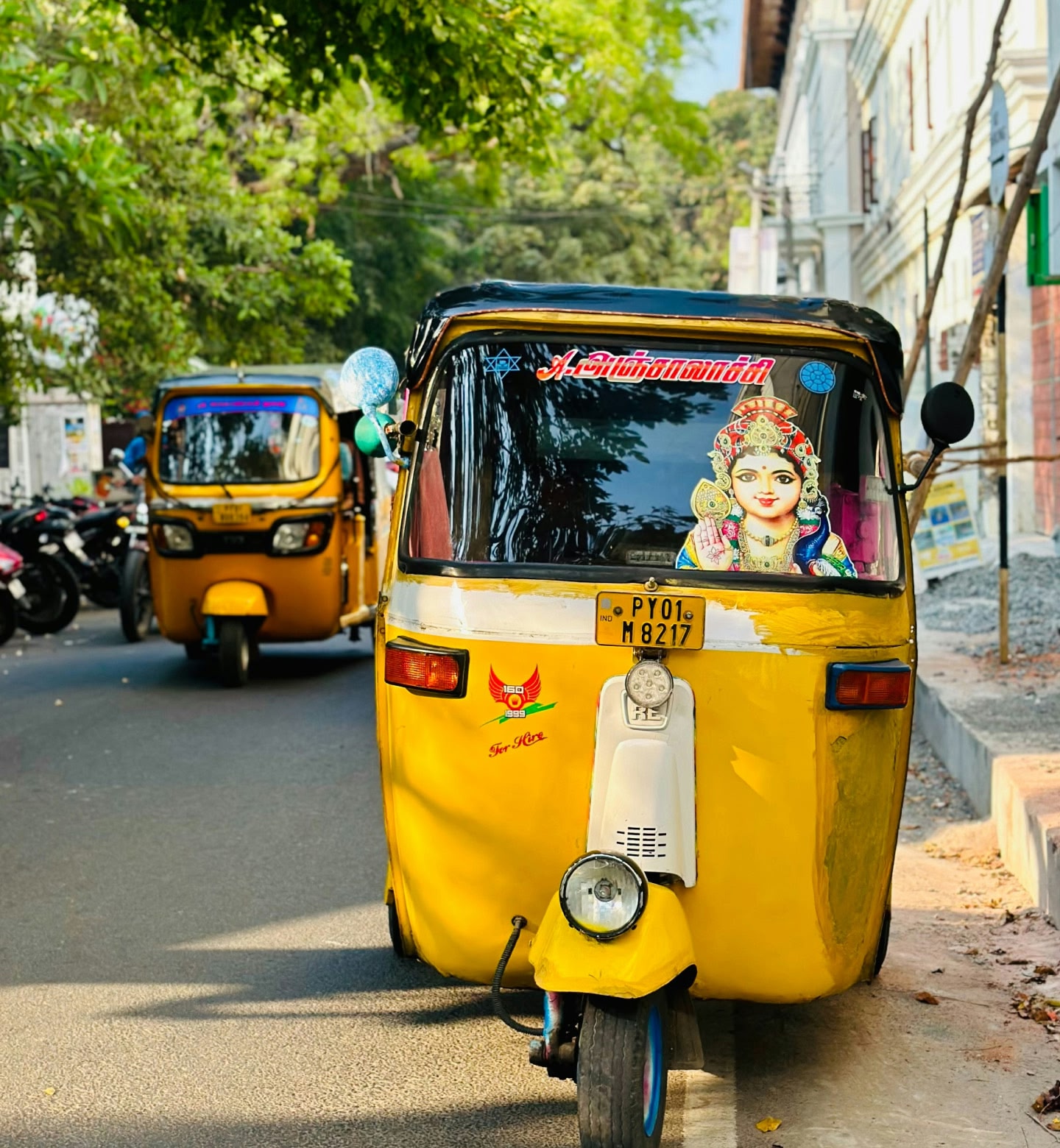 Tuk Tuk by the side of the road in Bengaluru, India