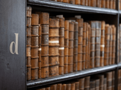 Old books on a shelf