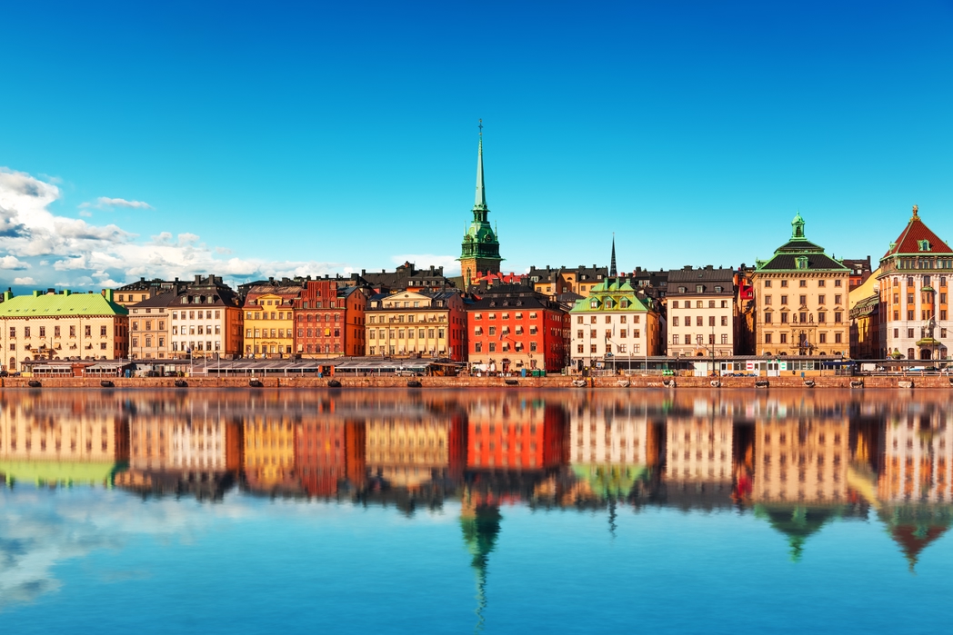 Stockholm under a blue summer sky