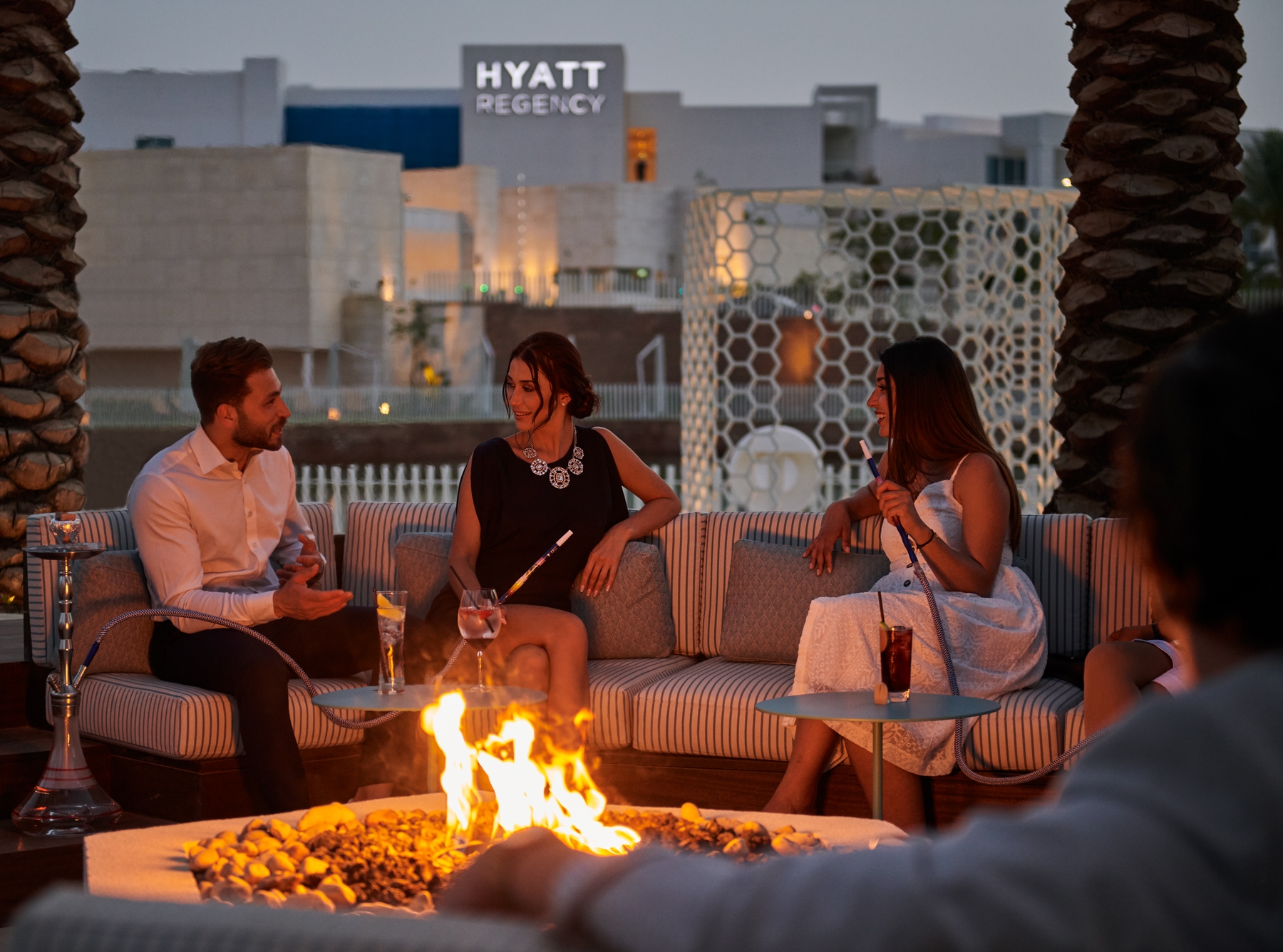 Firepit lounge at Hyatt Regency