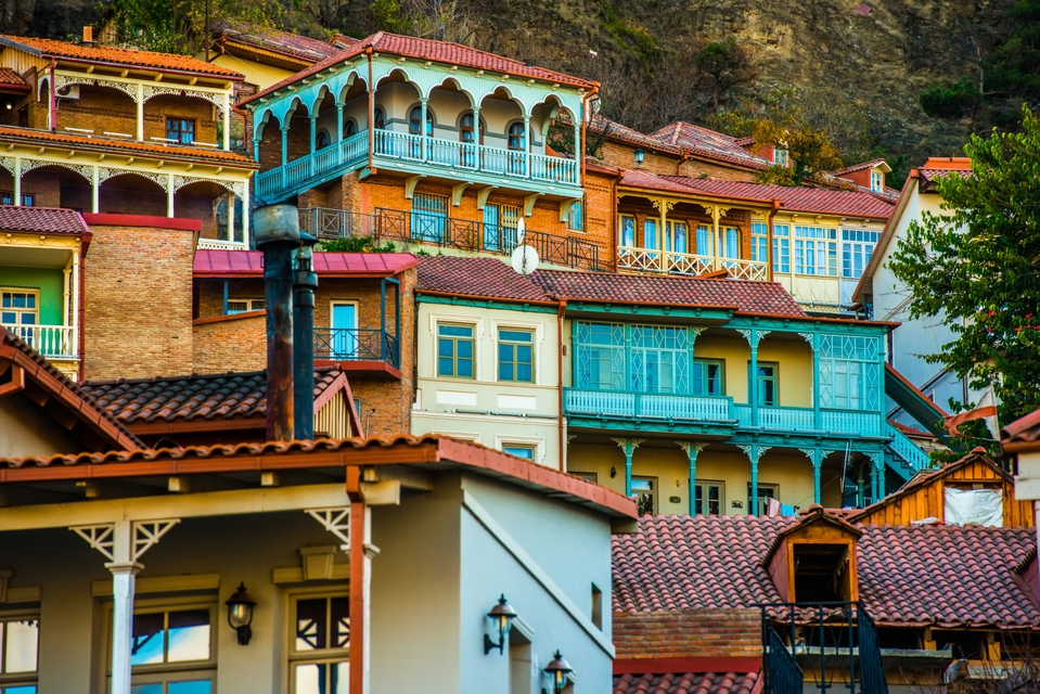 A row of colorful houses in Georgia's capital