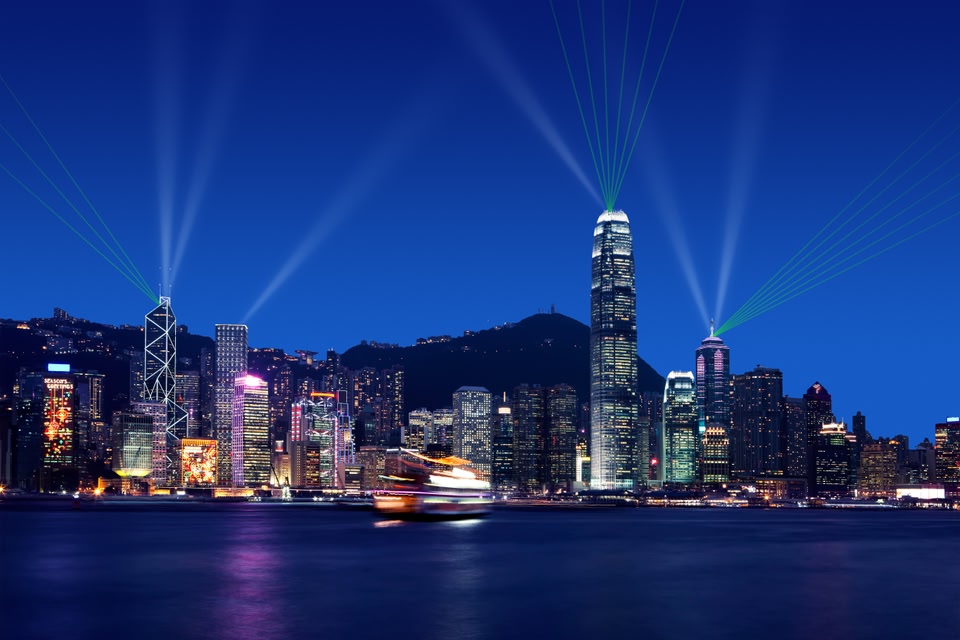 Symphony of lights at Victoria Harbor, Hong kong