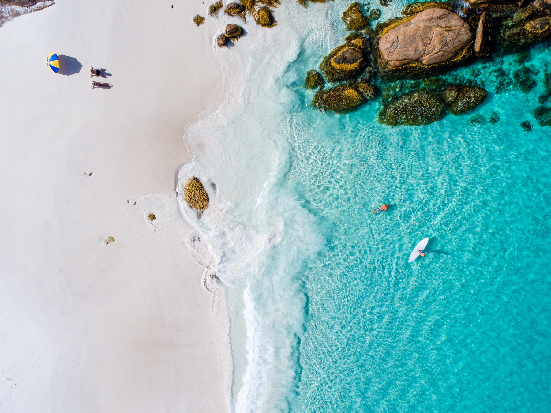 Man on boat in Hellfire Bay near Esperance