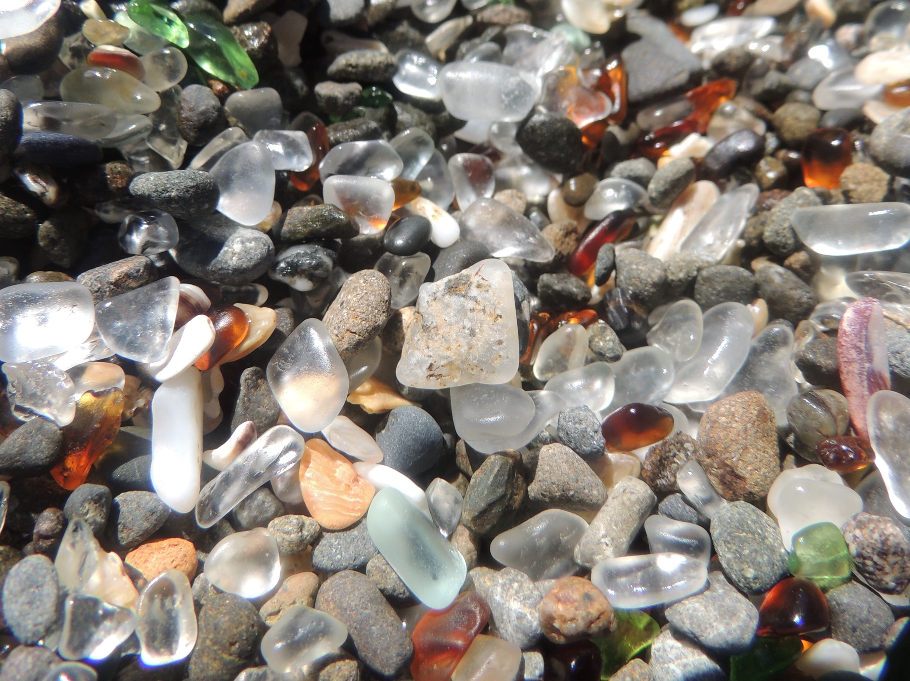 Glass beach in California is one of the state's popular USA tourist spots