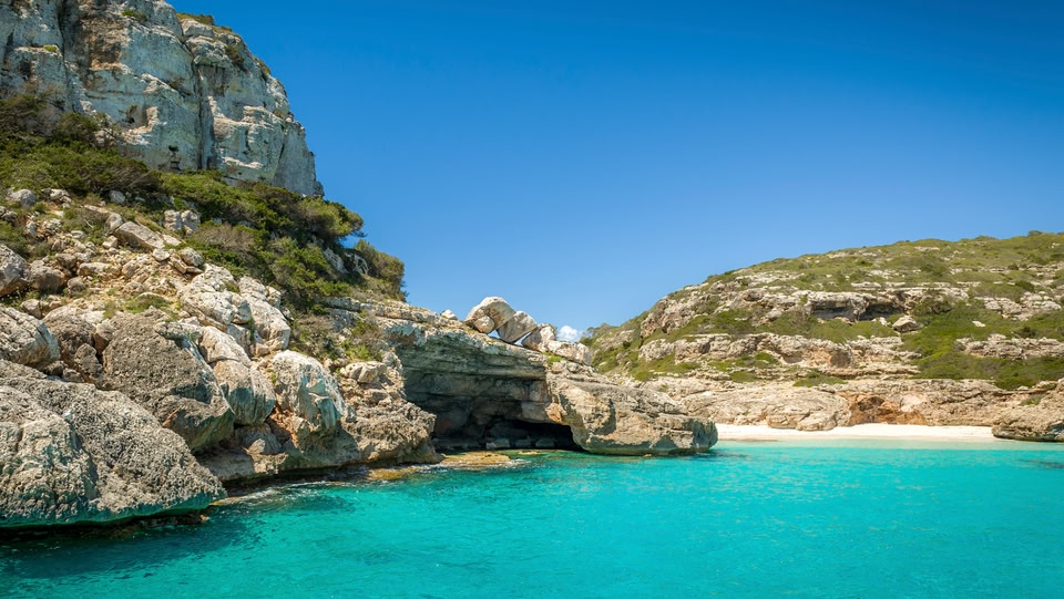Picture of coastal rocks and blue sea