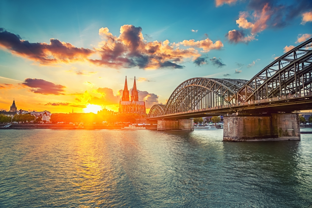 The Rhine bisects Cologne, Germany, a low-cost European city break for summer 2019