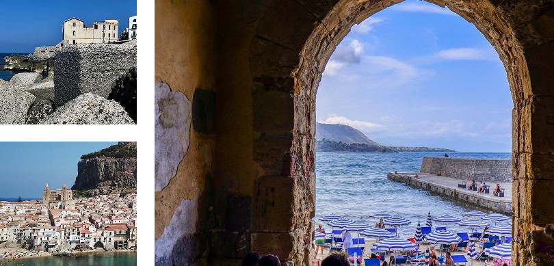 panorami di Cefalù, una città costiera della Sicilia