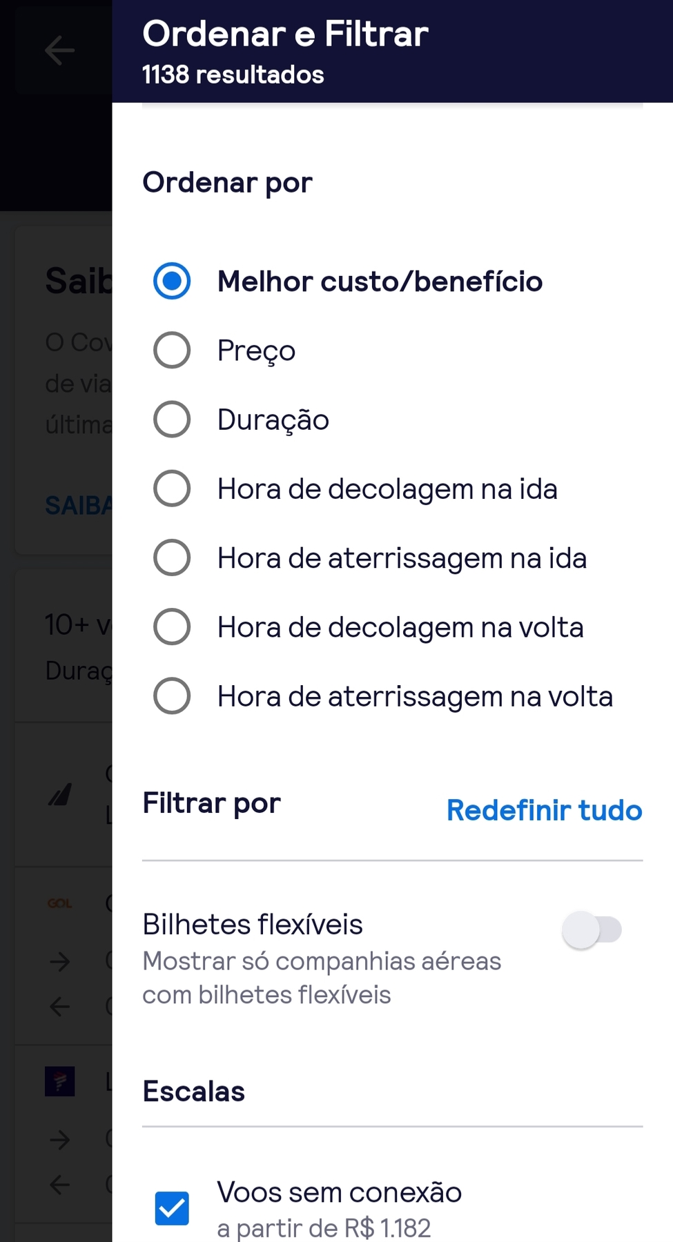 Encontre passagens aéreas em promoção durante a Black Friday e Cyber Monday usando os filtros do aplicativo do Skyscanner