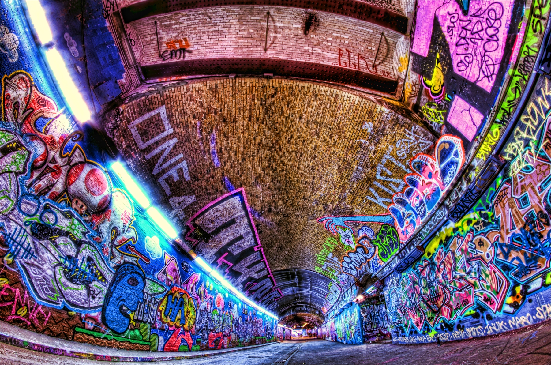 graffiti in a tunnel