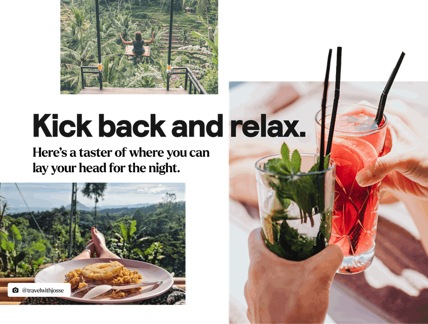 Kick Back and relax. Here is a taster of where you can lay ypur head for the night