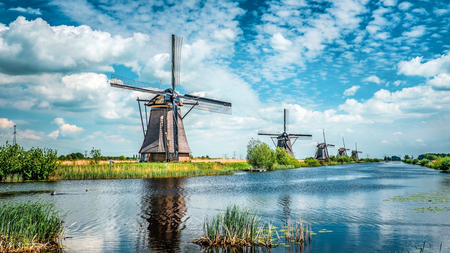 Activiteiten in Nederland: molens Kinderdijk bezoeken