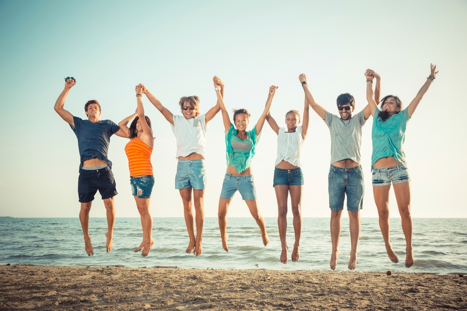 friends at the beach
