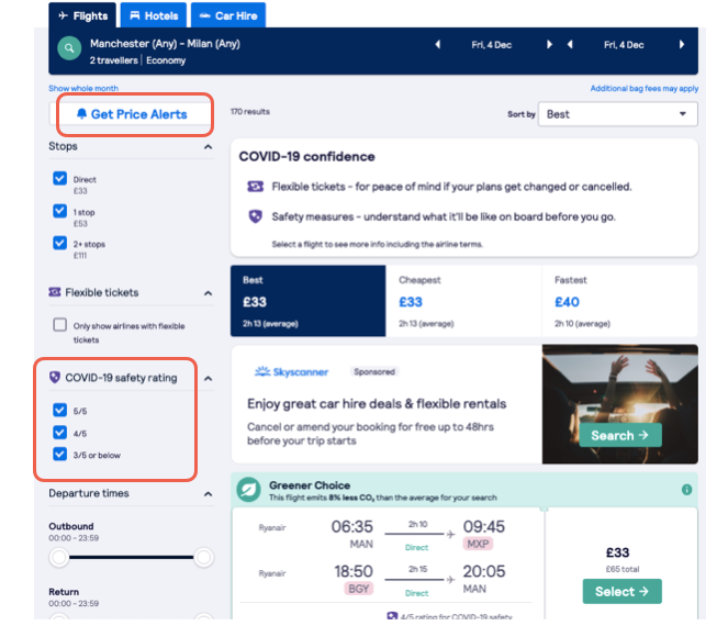 Get price alerts for Black Friday flight deals