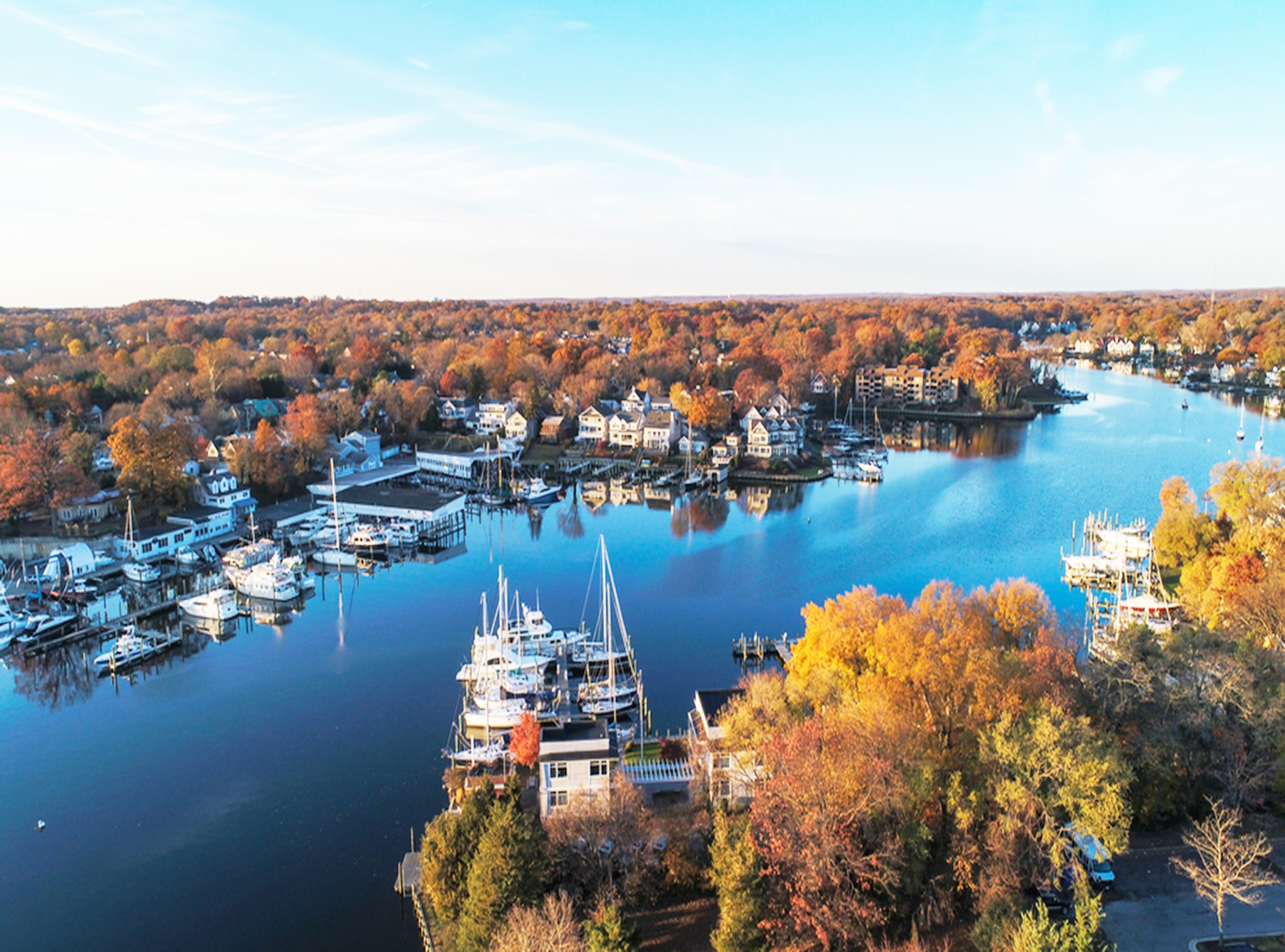 Aerial view of historic weekend getaway spot: Annapolis, Maryland