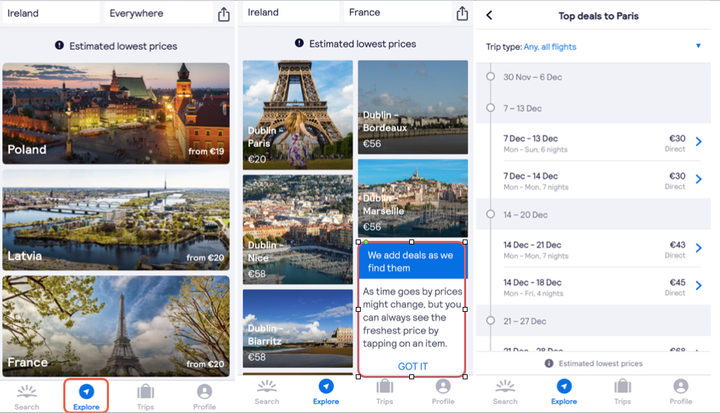 Finding Black Friday and Cyber Monday travel deals on the Skyscanner App