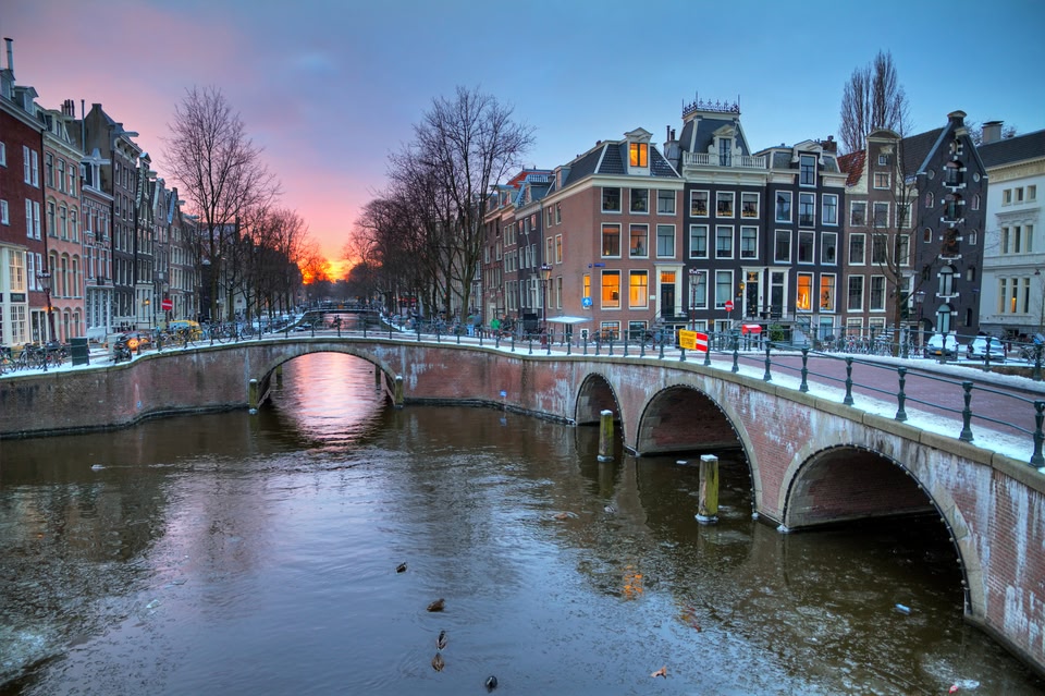 A sunset in Amsterdam