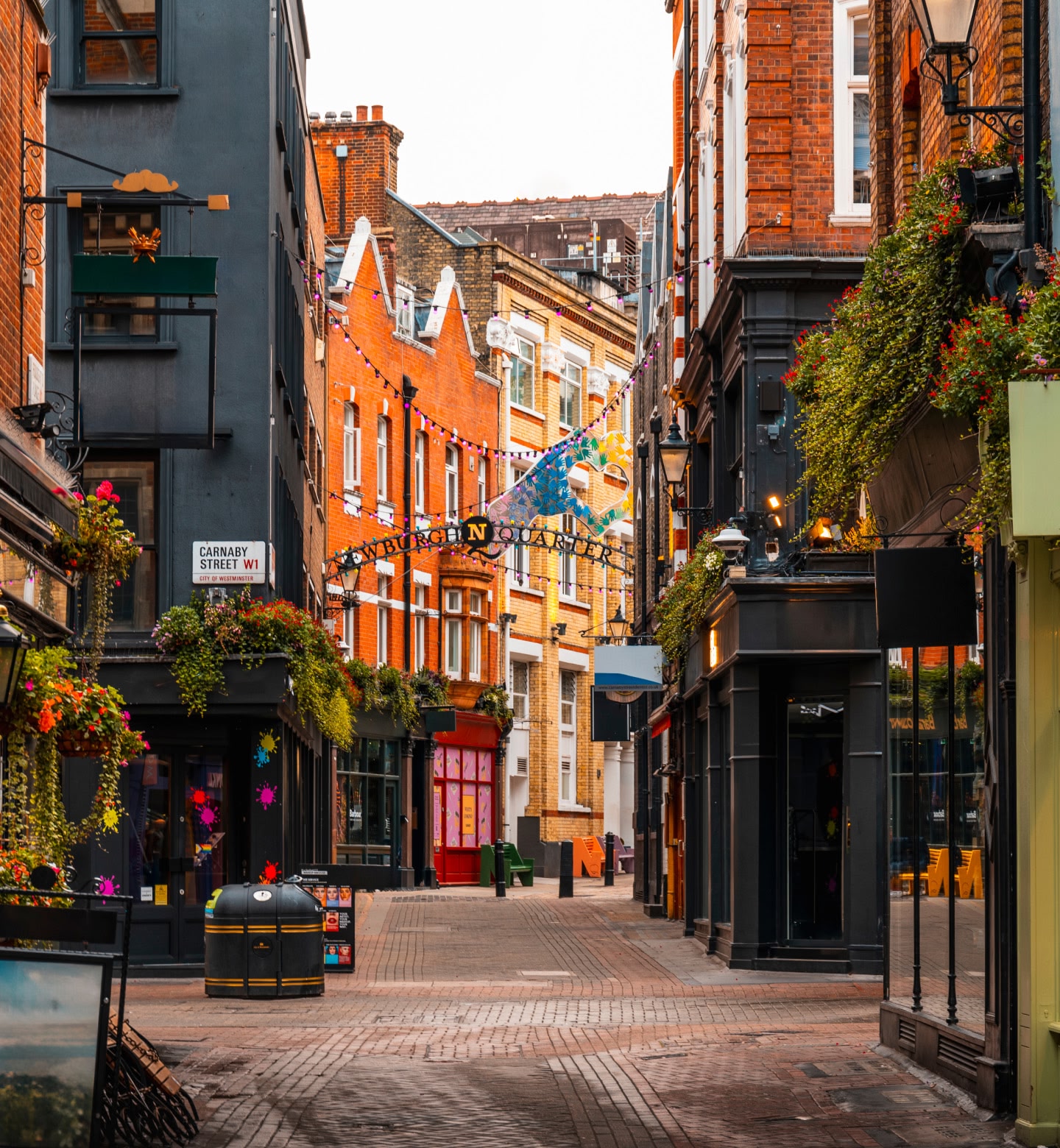 Colourful shops of Carnaby Street in London United Kingdom