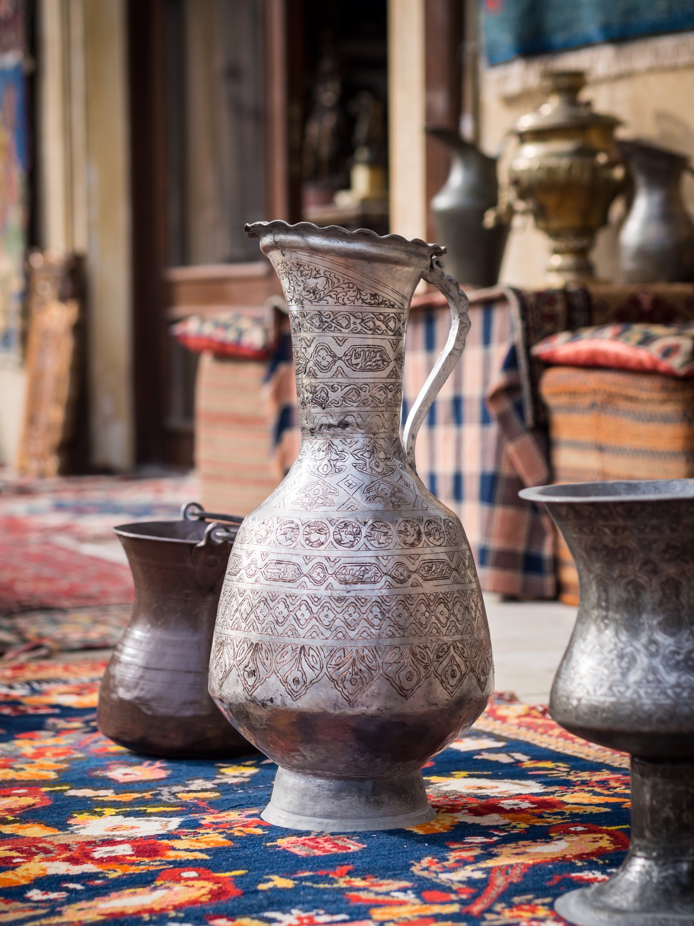 Metalwork at Azerbaijan’s bazaar