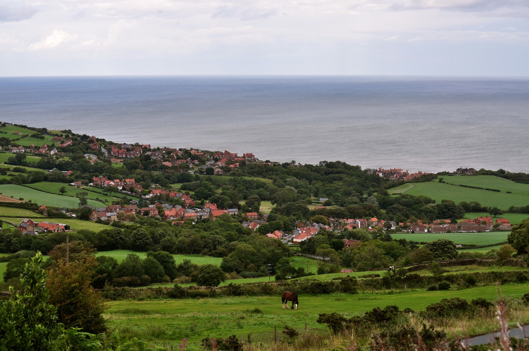 Aerial view of Robin Hood's Bay, Yorkshire