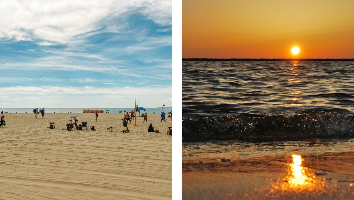 image de la plage pendant la journée avec des gens debout là.