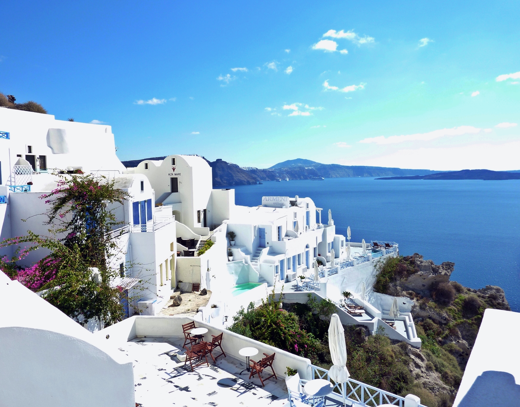 Santorini is a great option for its warm September weather
