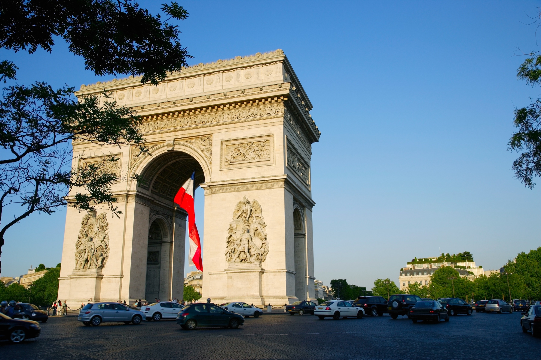 The Arc de Triomphe, one of the best free things to do in Paris.