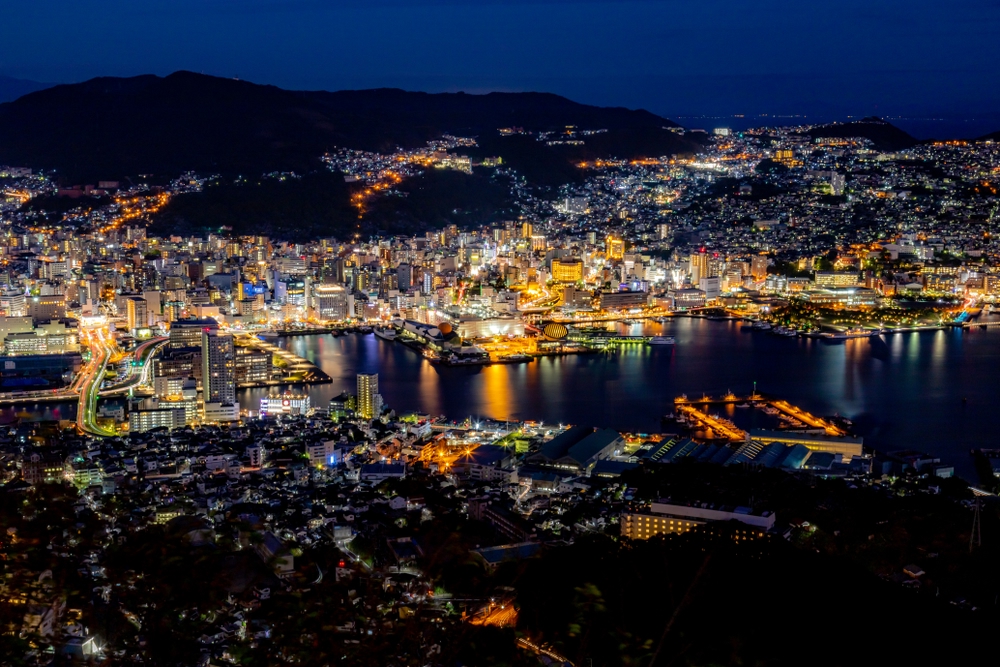 長崎県 稲佐山の展望台からの夜景
