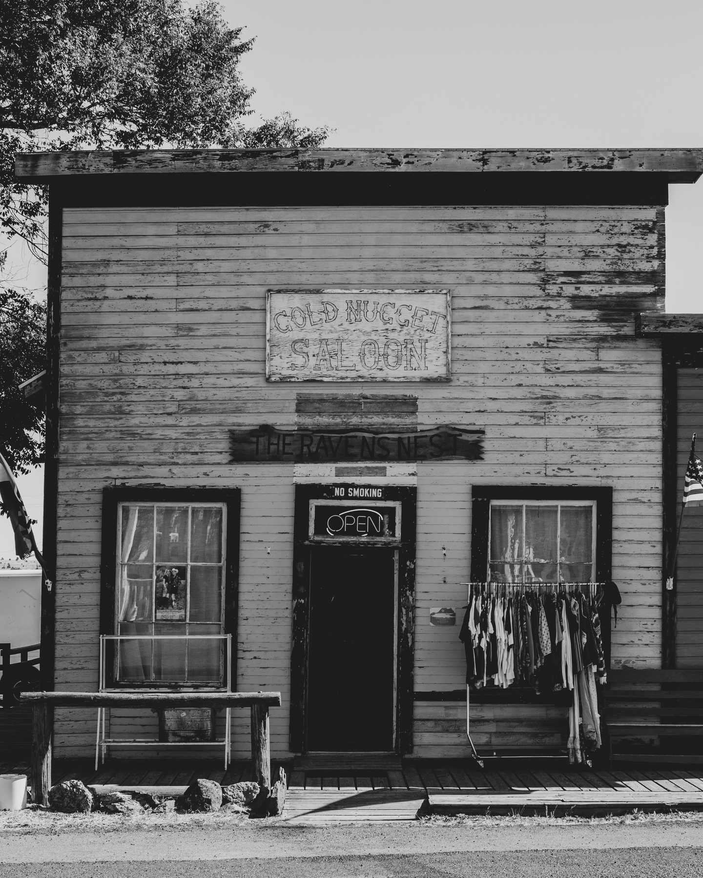 Black and white general store in Oregon