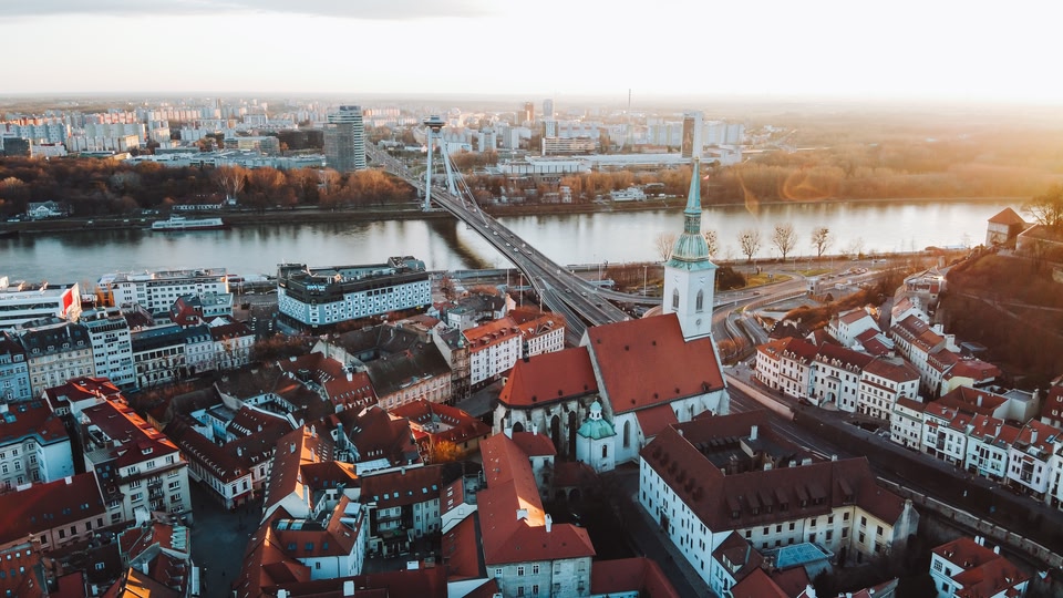 Aerial view of Bratislava