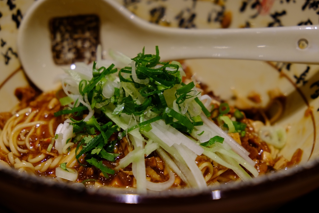 bowl of spicy noodle soup in Taipei