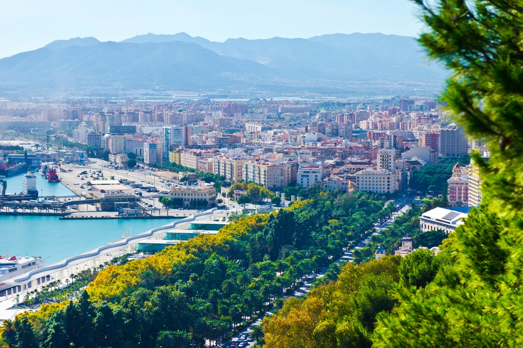 Panoramic view of Pier 1 Port of Malaga - one of the city's top attractions