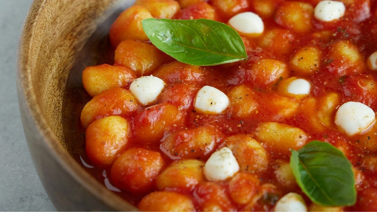 a bowl of typical Italian food