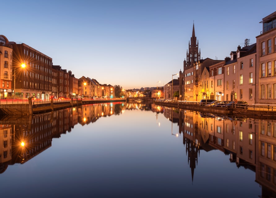 River Lee in Cork at dusk