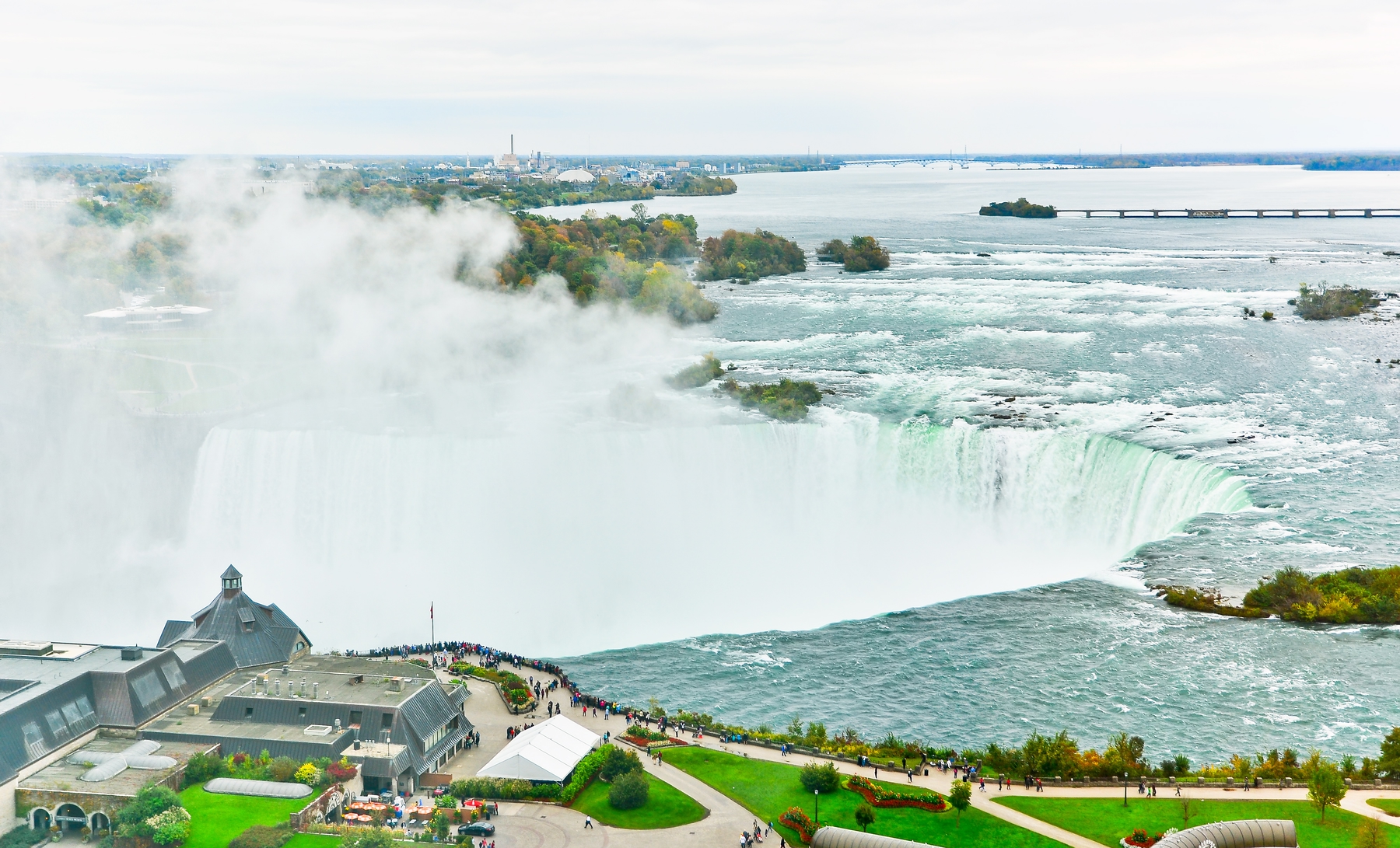 an aerial view of Niagara Falls