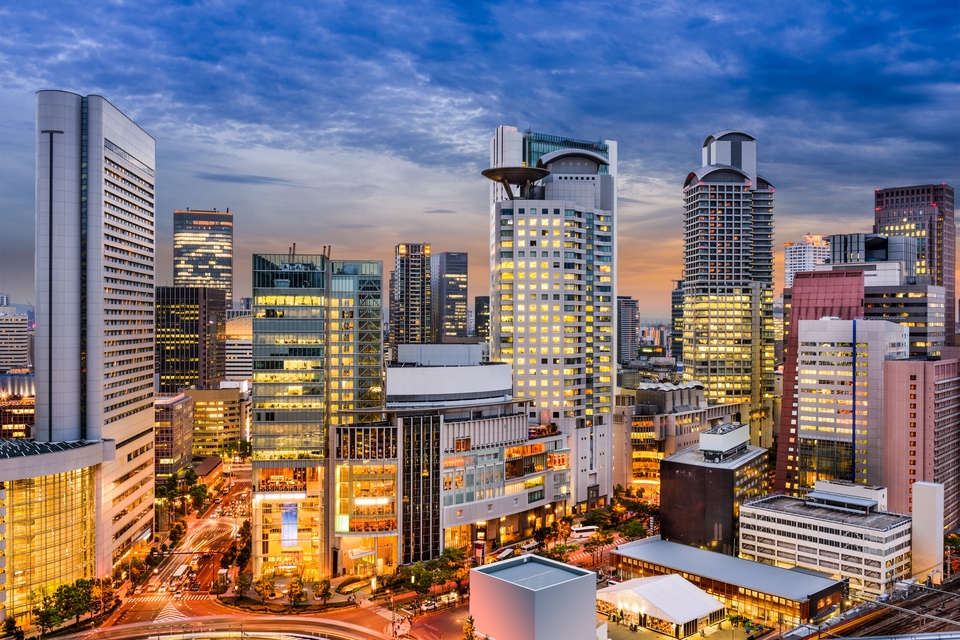 The gleaming lights of Umeda