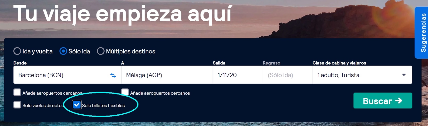 buscador vuelos flexibles