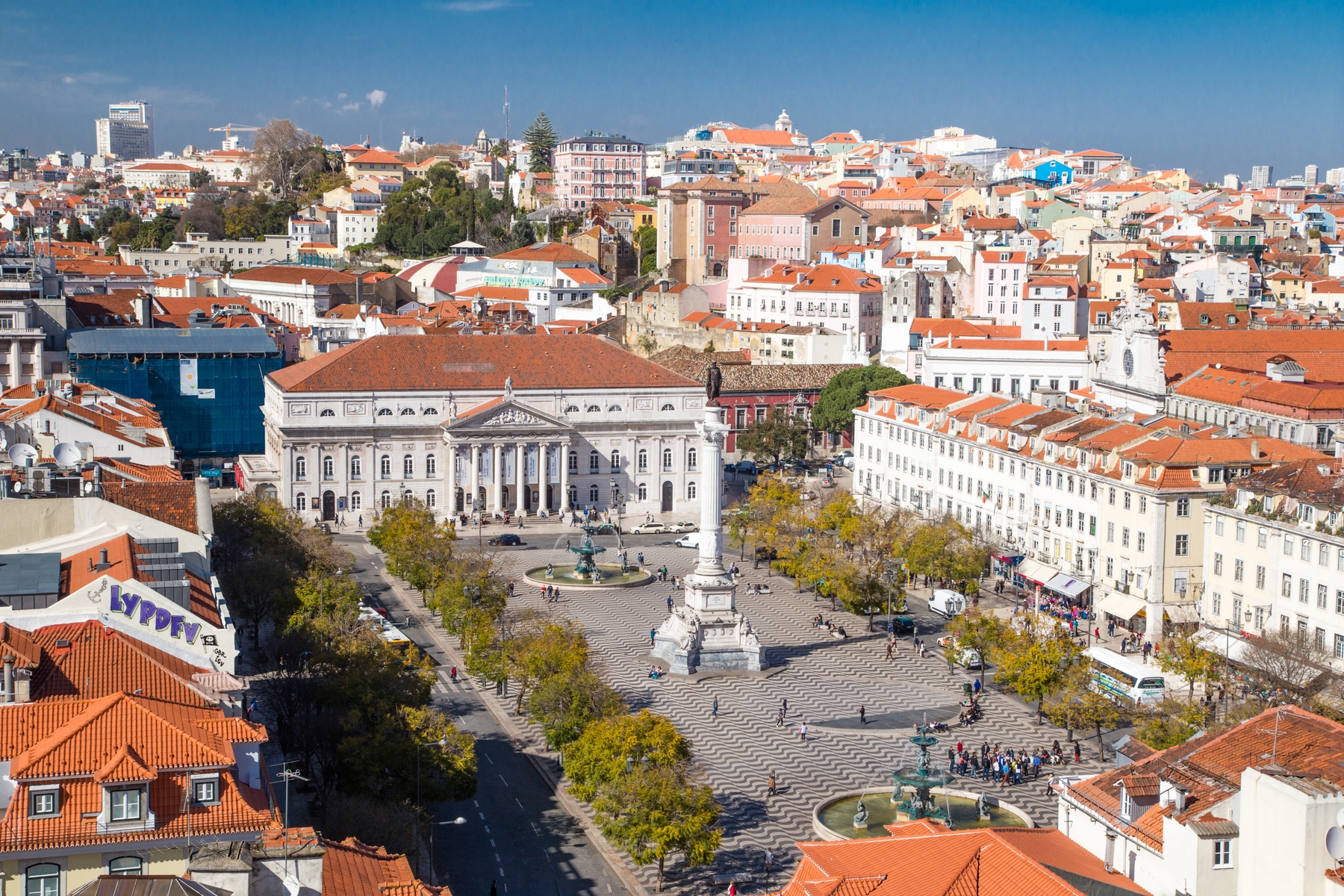 Praça de D. Pedro IV in Lissabon