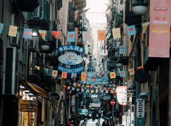 an image of the Italian street in Naples 