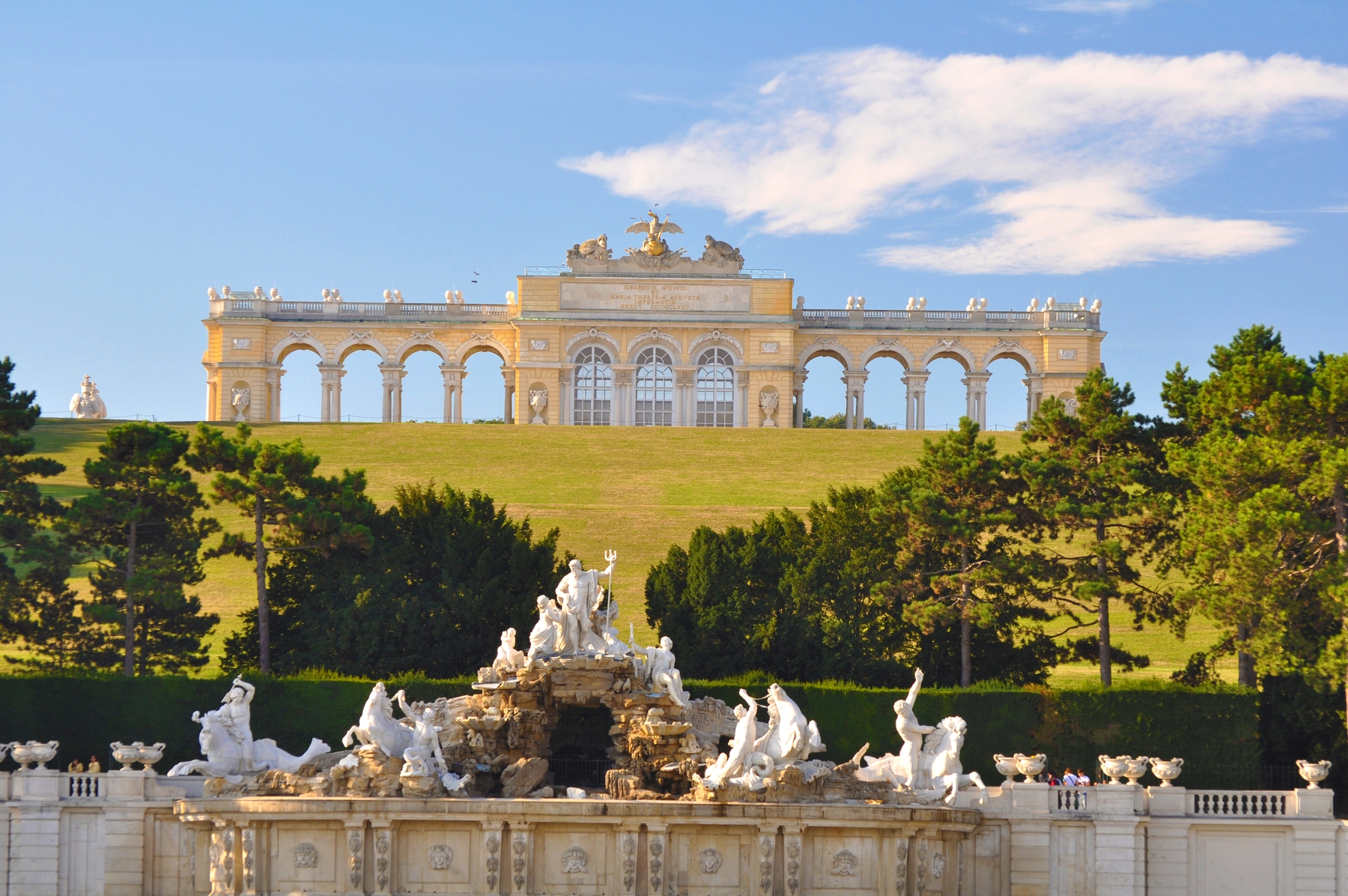 exterior of Schoenbrunn Palace in Vienna, Austria